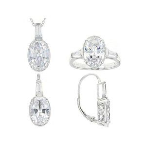 Bella Luce White Cubic Zirconia Rhodium Over Sterl